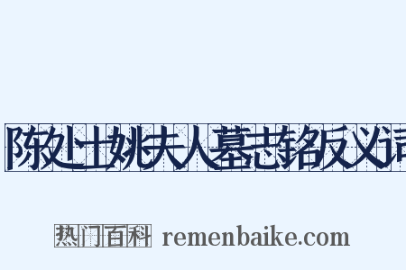 陈处士姚夫人墓志铭反义词是什么意思的图片